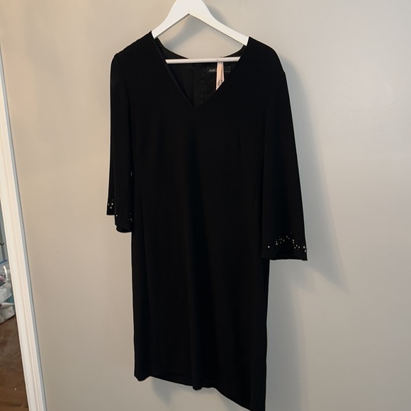 Marccain tunic dress black with rhinestone sleeves - Picture 2 of 3